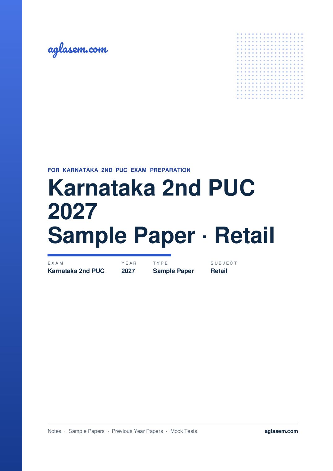Karnataka 2nd PUC Model Question Paper 2027 for Retail - Page 1 of 5