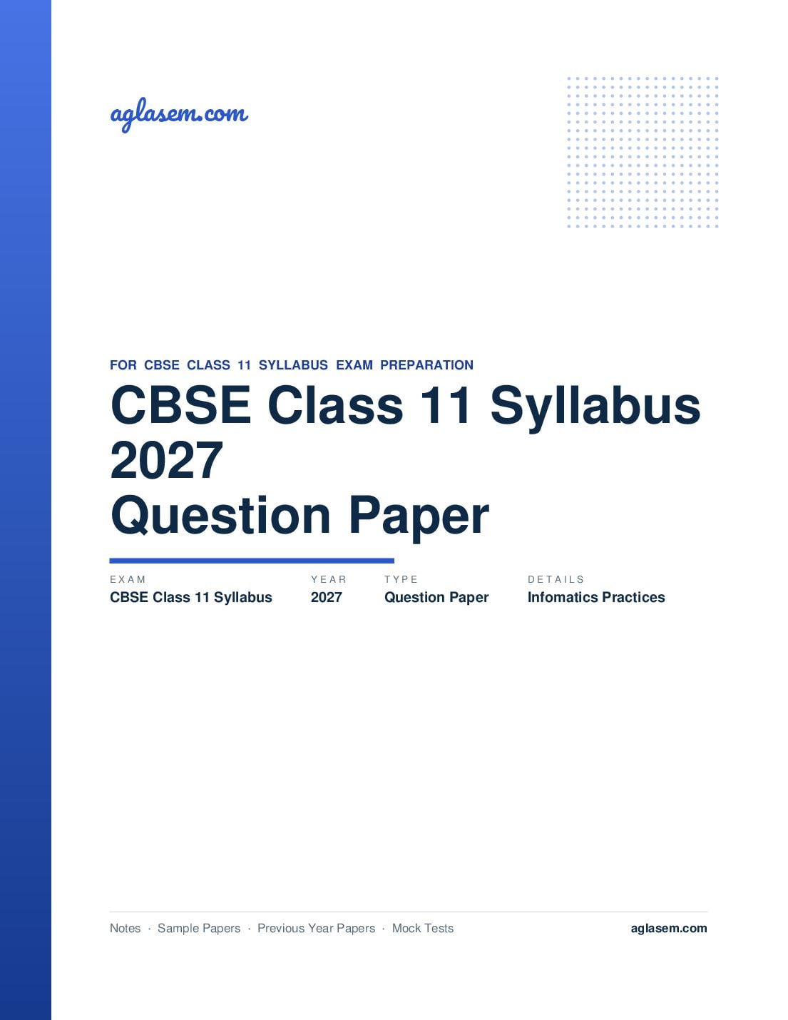 CBSE Class 11 Syllabus 2027 Infomatics Practices - Page 1 of 9