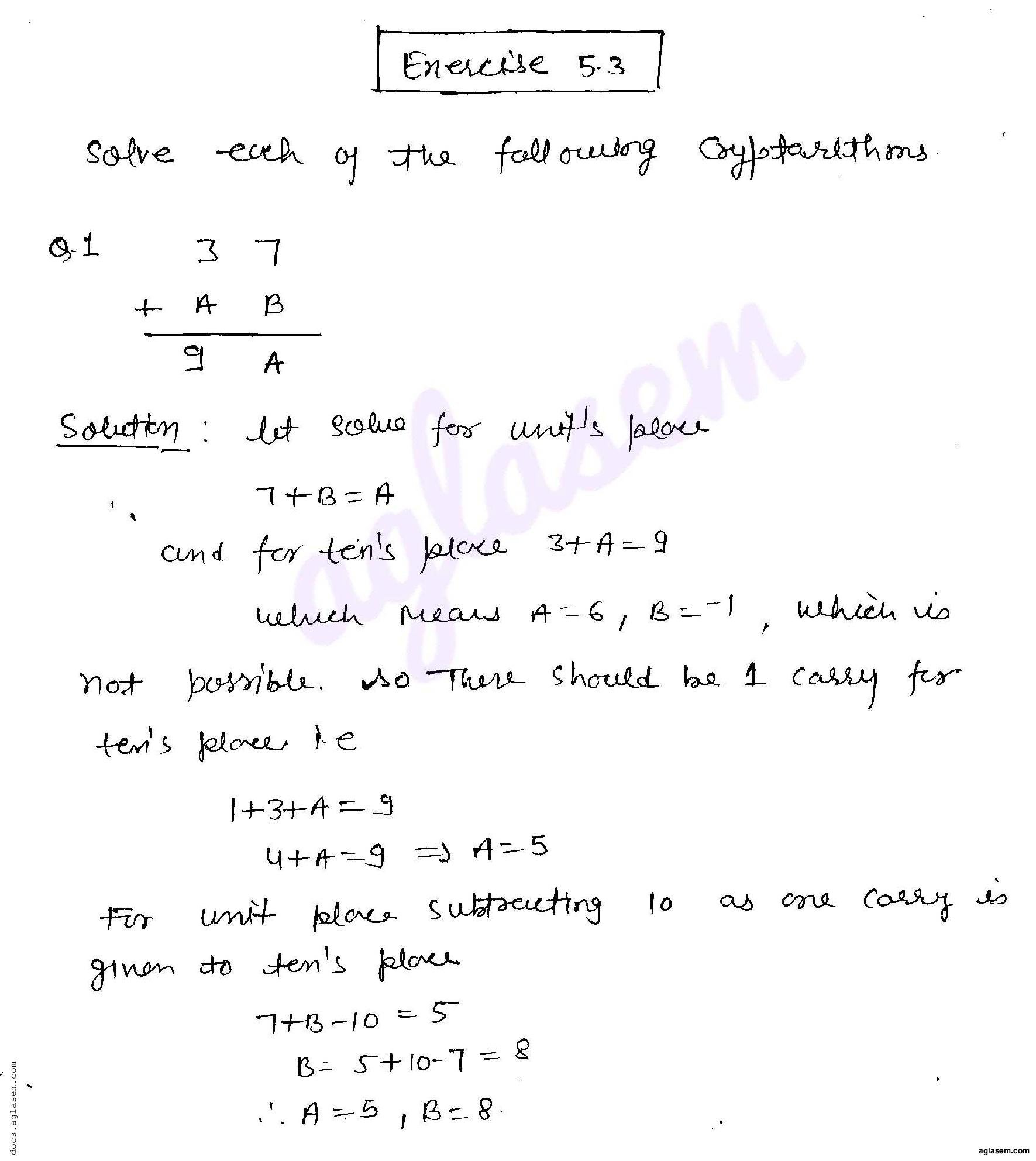 RD Sharma Solutions Class 8 Chapter 5 Playing with Numbers Exercise 5.3 - Page 1