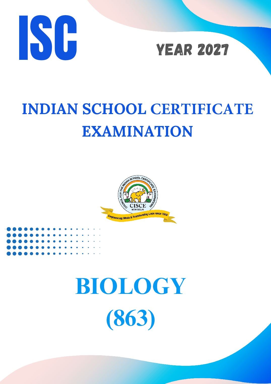 ISC Class 11 Syllabus 2027 Biology - Page 1 of 12