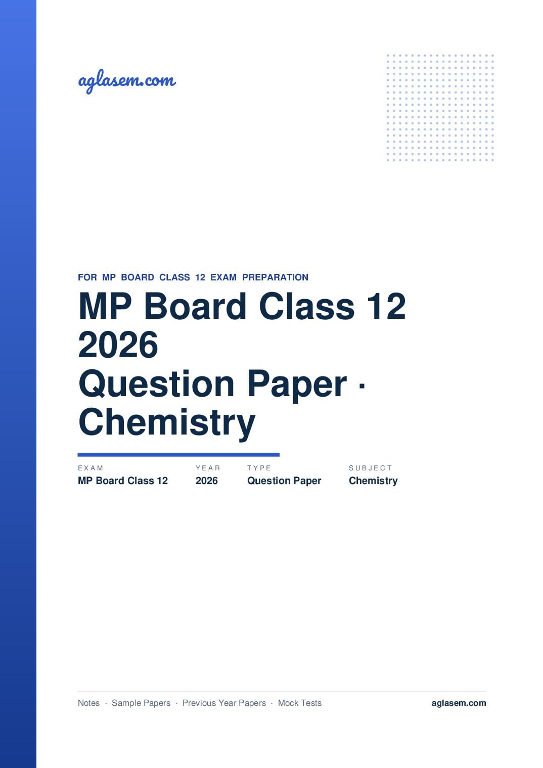 MP Board Class 12 Question Paper 2026 Chemistry - Page 1 of 16