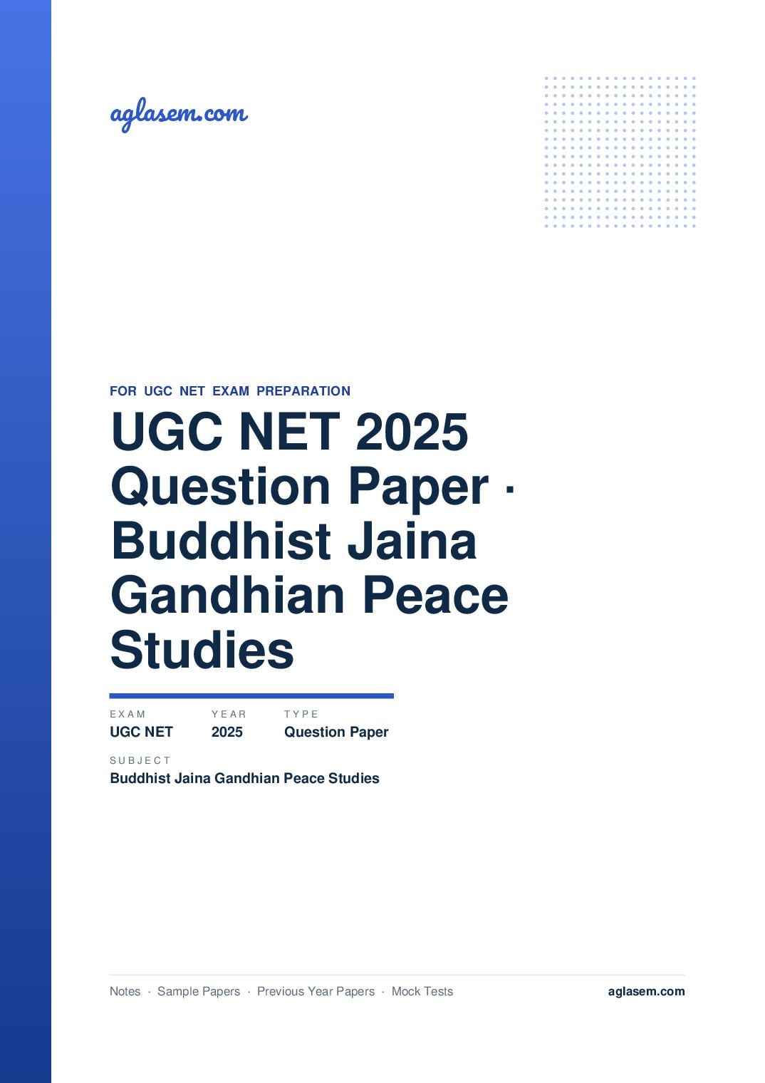 UGC NET 2025 Question Paper Buddhist Jaina Gandhian and Peace Studies - Page 1 of 137