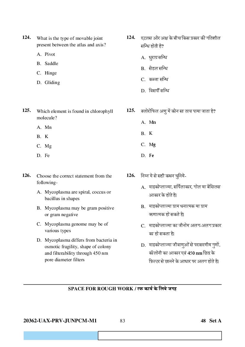 CG PAT PVPT 2023 Question Paper PDF (PCMB and Agriculture)