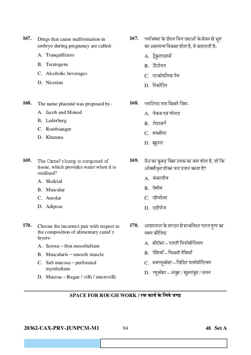CG PAT PVPT 2023 Question Paper PDF (PCMB and Agriculture)