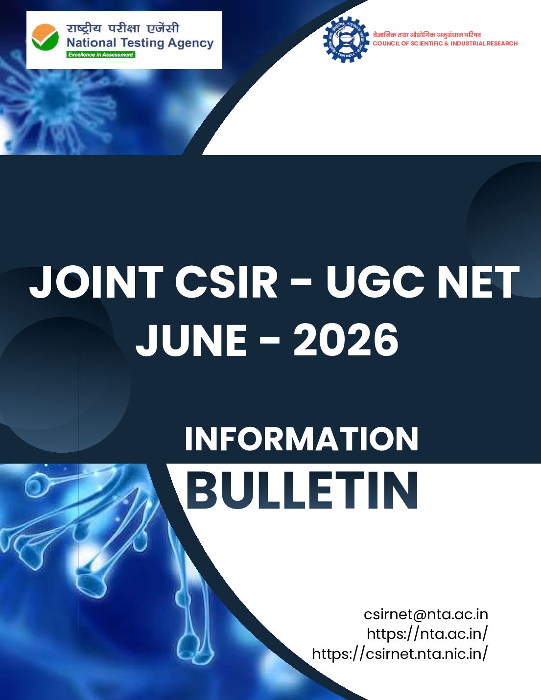 CSIR NET 2026 Information Bulletin - Page 1 of 84