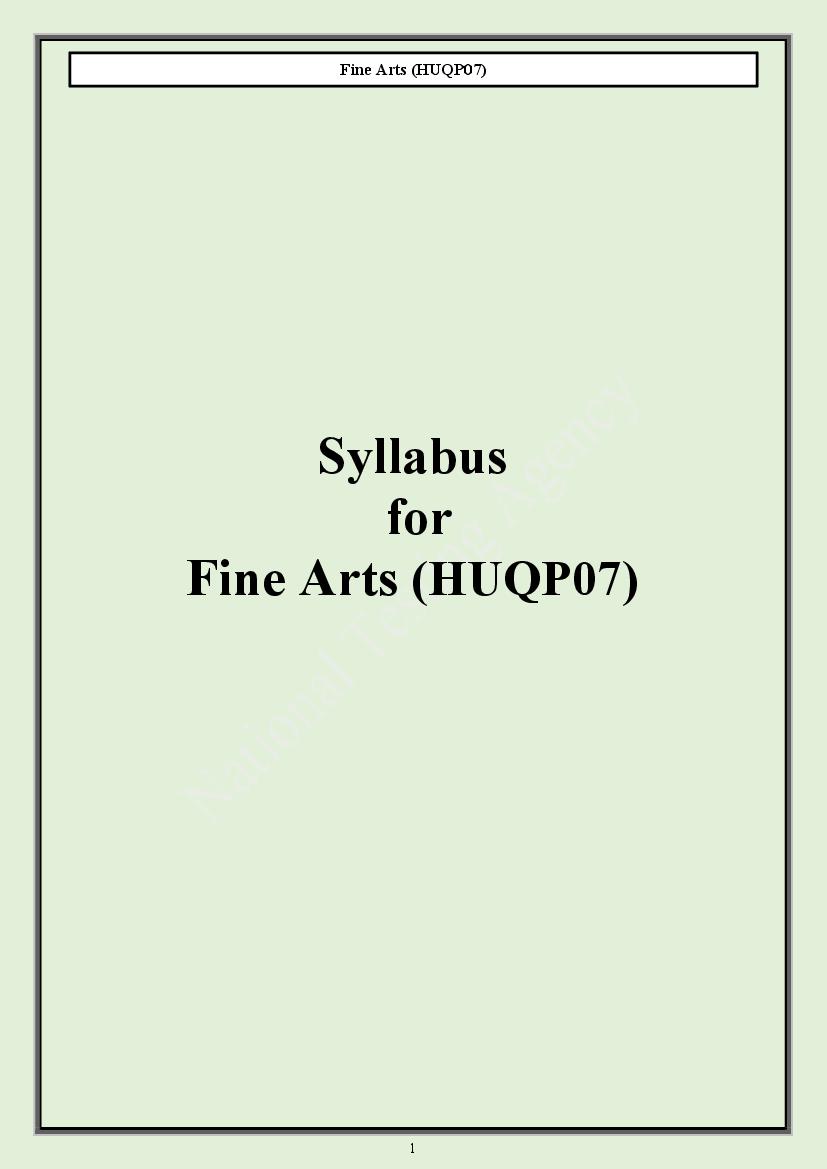 CUET PG 2024 Syllabus Fine Arts - Page 1