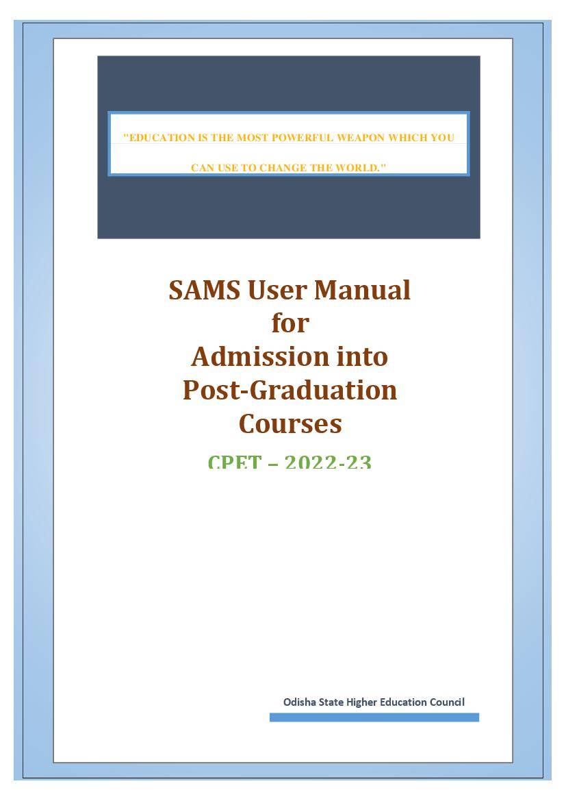 Odisha CPET 2022 User Manual - Page 1