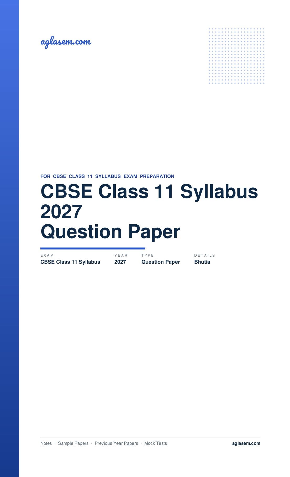 CBSE Class 11 Syllabus 2027 Bhutia - Page 1 of 3