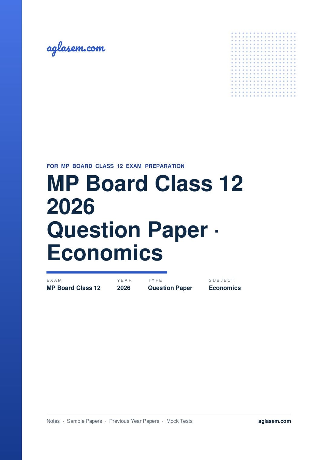 MP Board Class 12 Question Paper 2026 Economics - Page 1 of 17