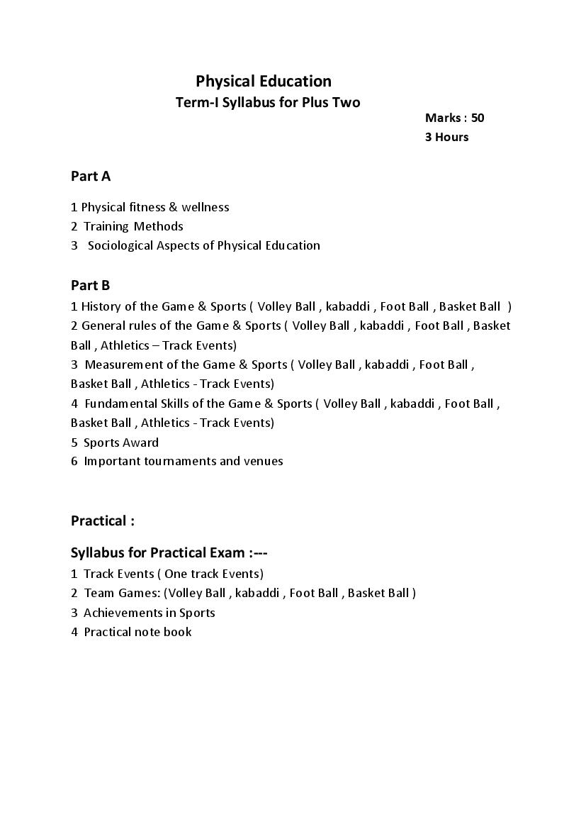 HP Board Class 12 Syllabus 2022 Physical Education - Page 1