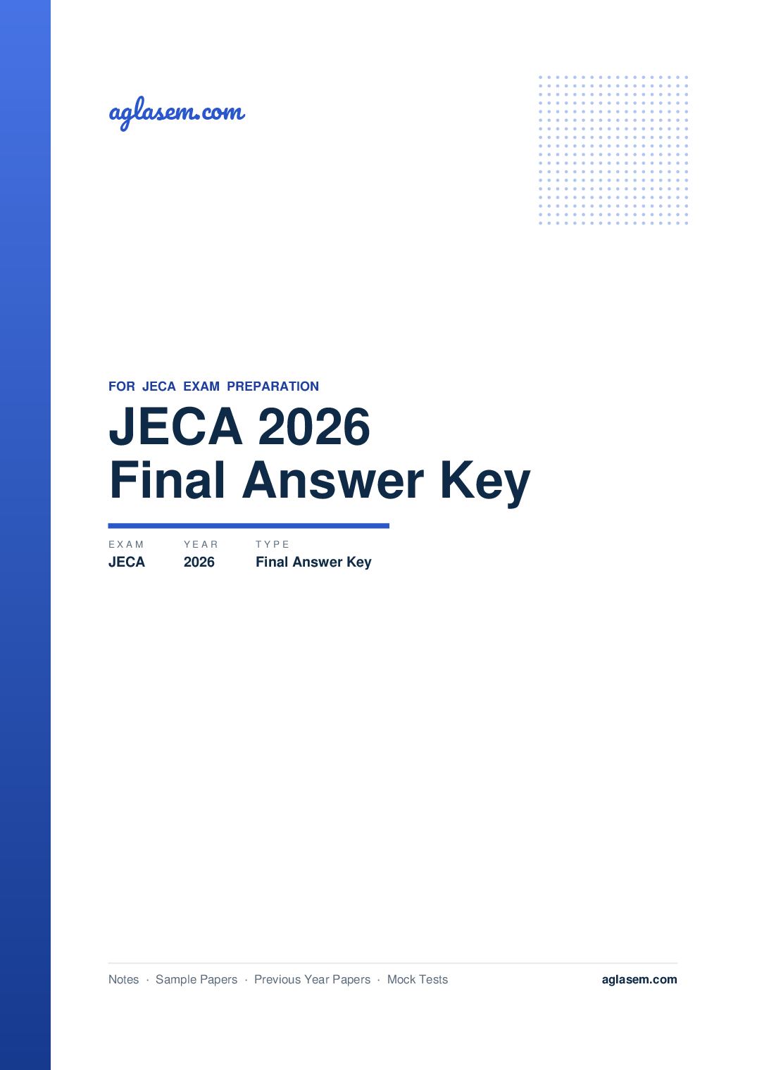 JECA 2026 Answer Key (Final) - Page 1 of 5