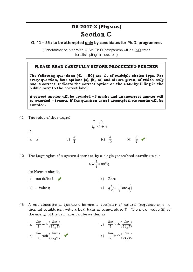 TIFR GS 2017 Question Paper PDF (Physics, Chemistry, Maths, Bio, CS)