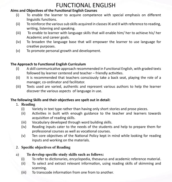 JKBOSE Class 11th Syllabus 2023 (PDF) - Jammu And Kashmir Board ...