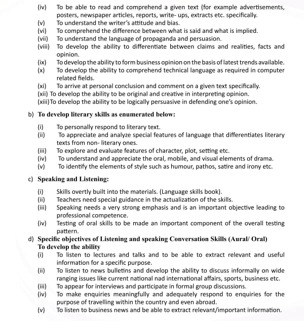 JKBOSE Class 11th Syllabus 2023 (PDF) - Jammu and Kashmir Board ...