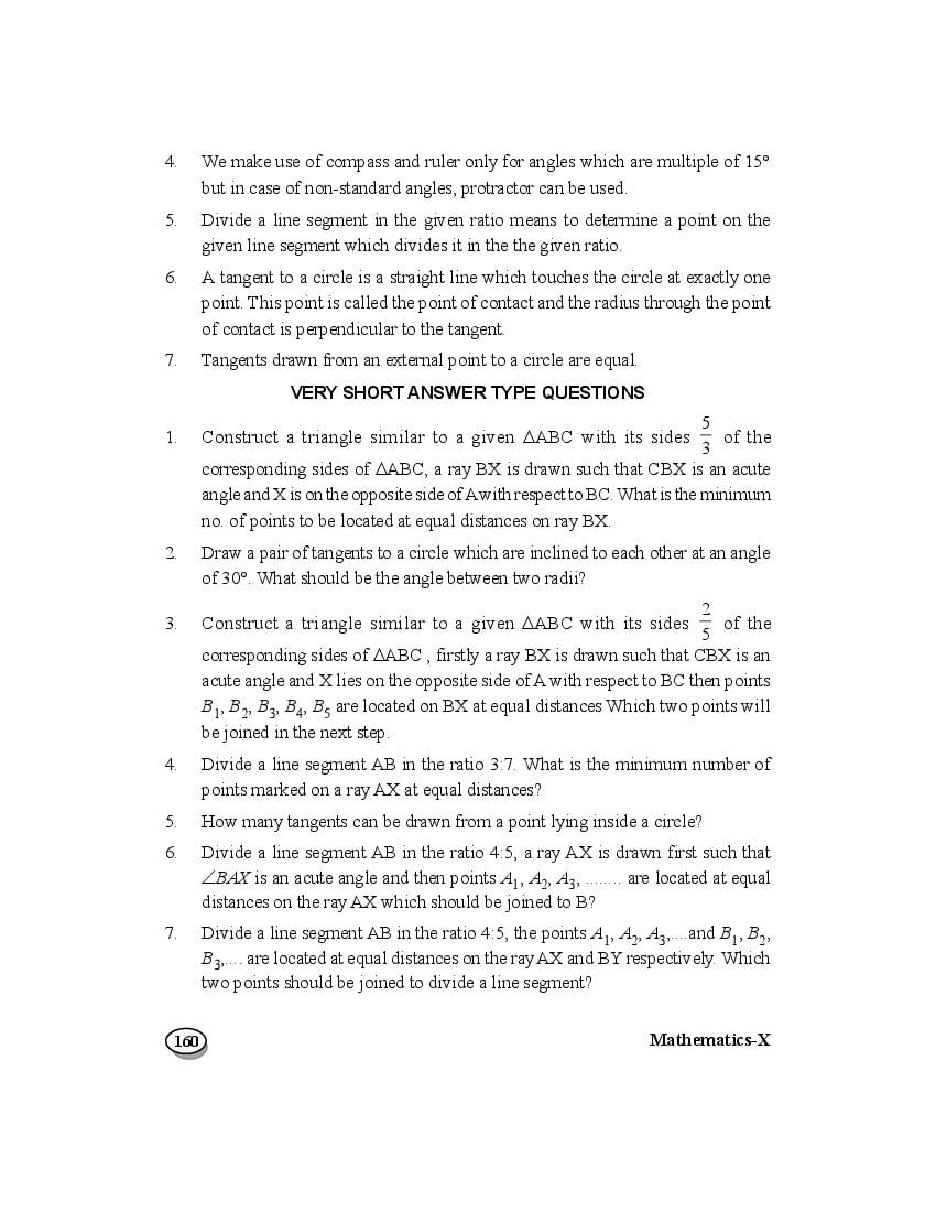 Class 10 Maths Extra Questions Constructions - Page 1 of 7