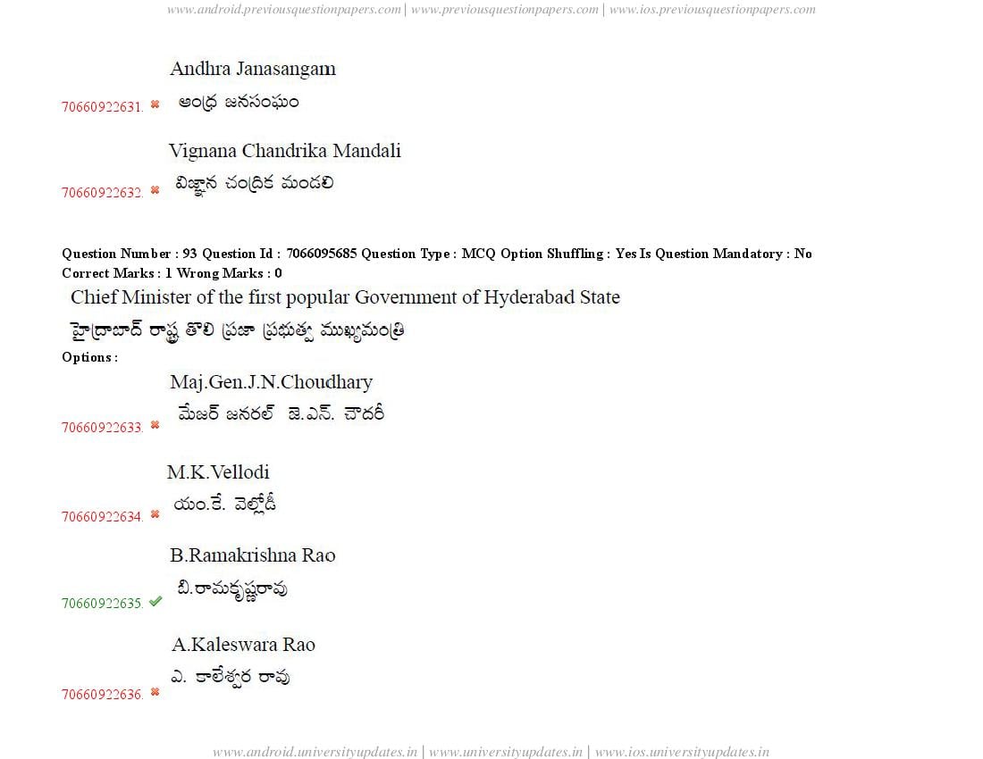 TS CPGET 2020 Question Paper PDF (51 Papers, Answers Ticked)