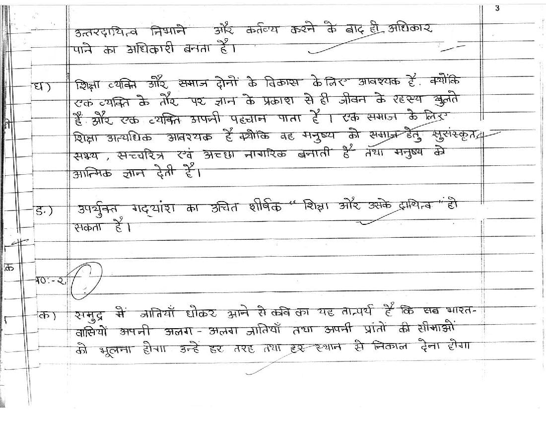 CBSE Topper Answer Sheet for Class 20 Hindi B (Year: 20, 20