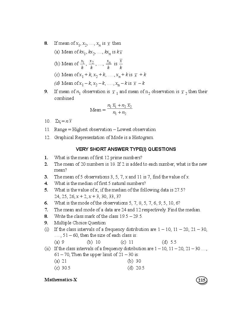 Class 10 Maths Extra Questions Chapter 13 Statistics - Page 1