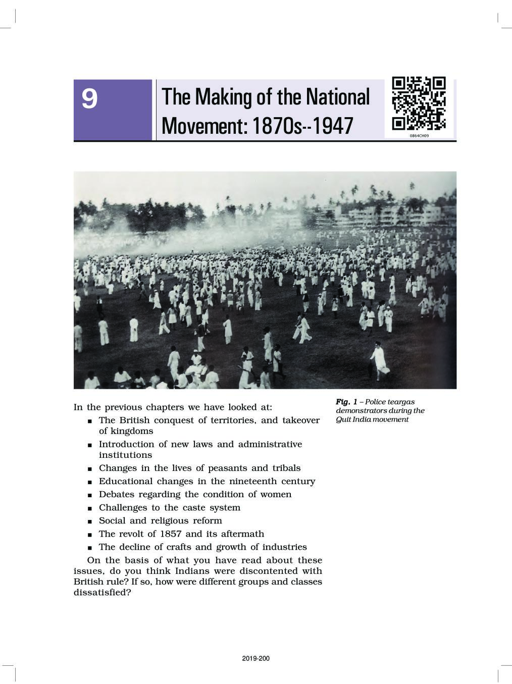 NCERT Book Class 8 Social Science (History) Chapter 9 The Making of the National Movement: 1870s-1947 - Page 1