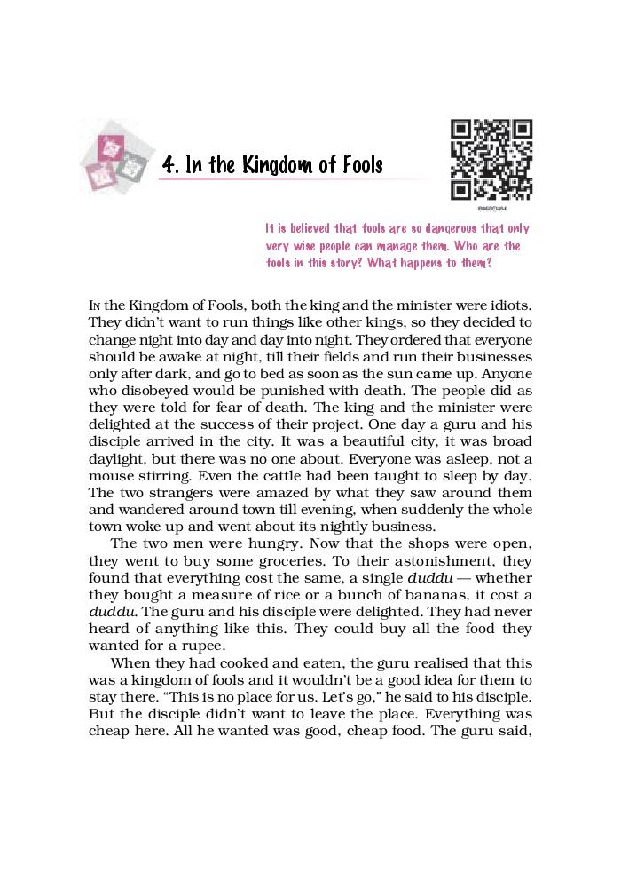 NCERT Book Class 9 English (Moments) Chapter 4 In the Kingdom of Fools - Page 1