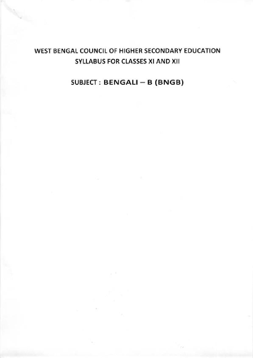 WBCHSE Class 11 Bengali Syllabus 2024 (PDF) - West Bengal Board Class ...