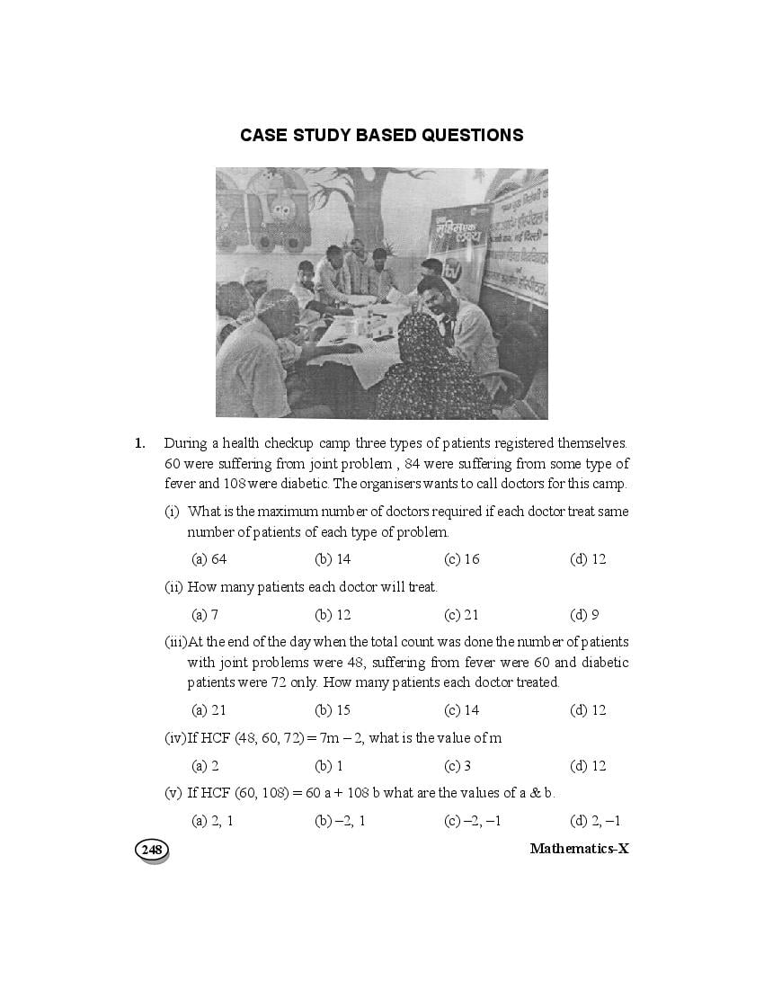 Class 10 Maths Case Study Based Questions - Page 1