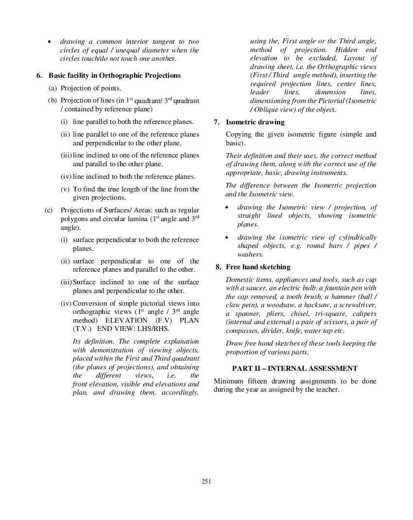 ICSE Technical Drawing Syllabus 2022 for Class 9, Class 10