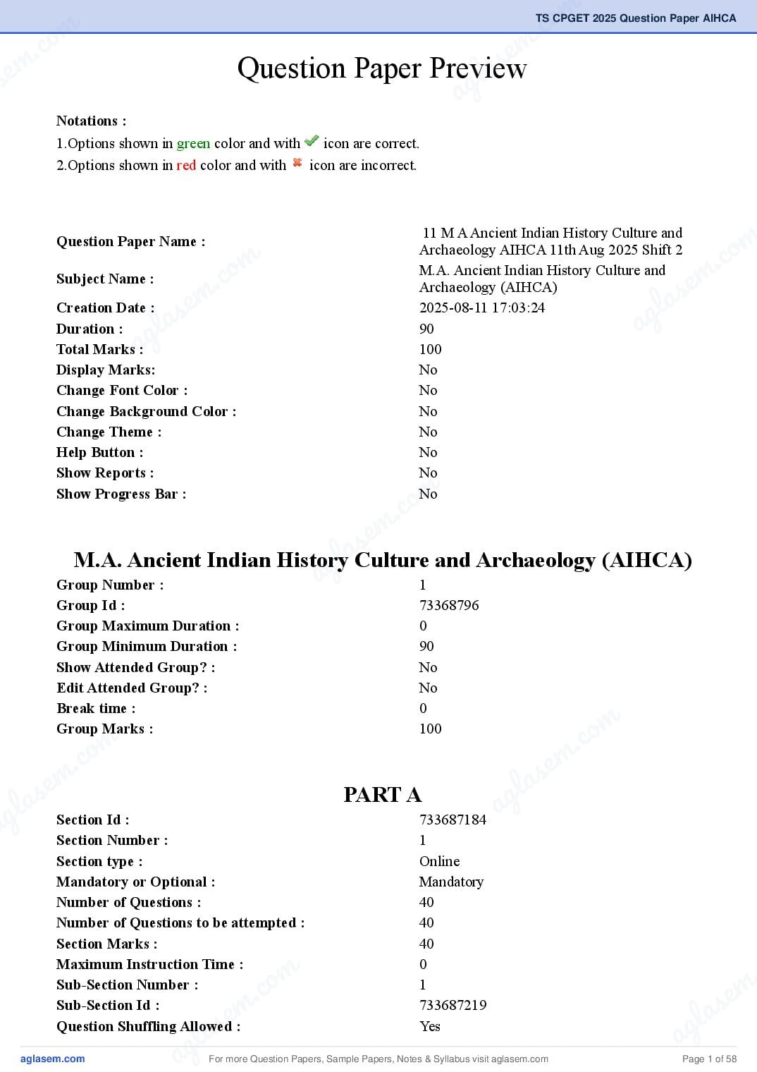TS CPGET 2025 Question Paper PDF (44 Subjects, Answers Marked)