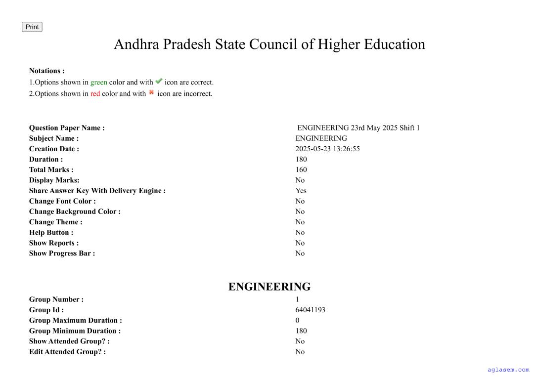 AP EAPCET 2025 Question Paper with Answer Key Engineering 23 May 2025 Shift 1 - Page 1 of 107