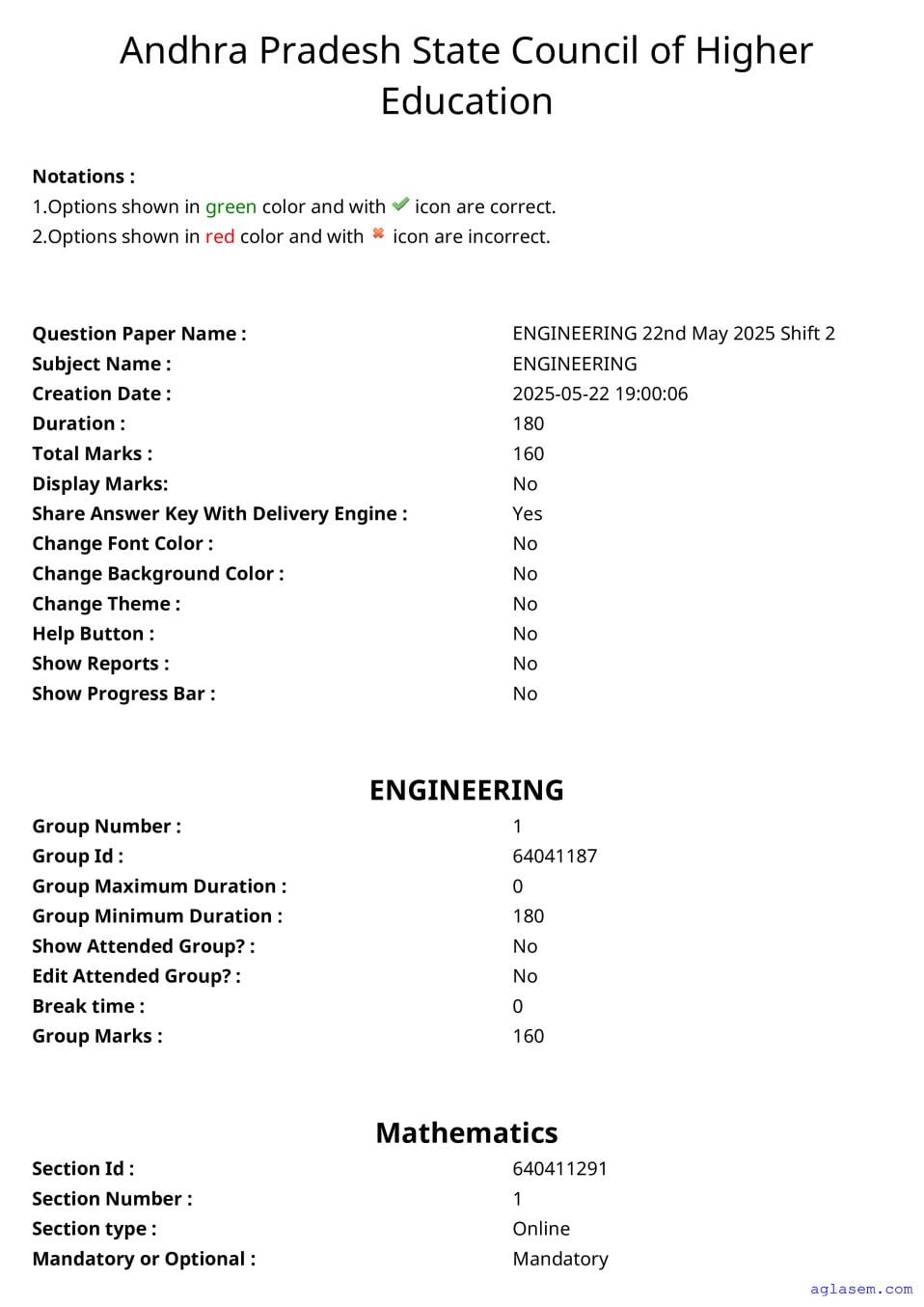 AP EAPCET 2025 Question Paper with Answer Key Engineering 22 May 2025 Shift 2 - Page 1 of 105