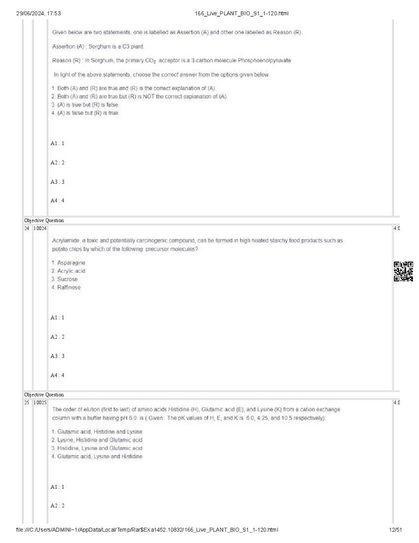ICAR AIEEA PG 2024 Question Paper PDF (20 Subjects + Answer Key)