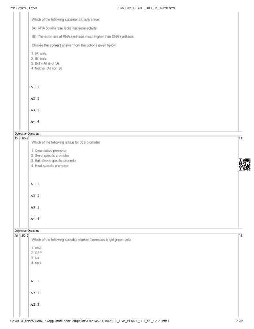 ICAR AIEEA PG 2024 Question Paper PDF (20 Subjects + Answer Key)