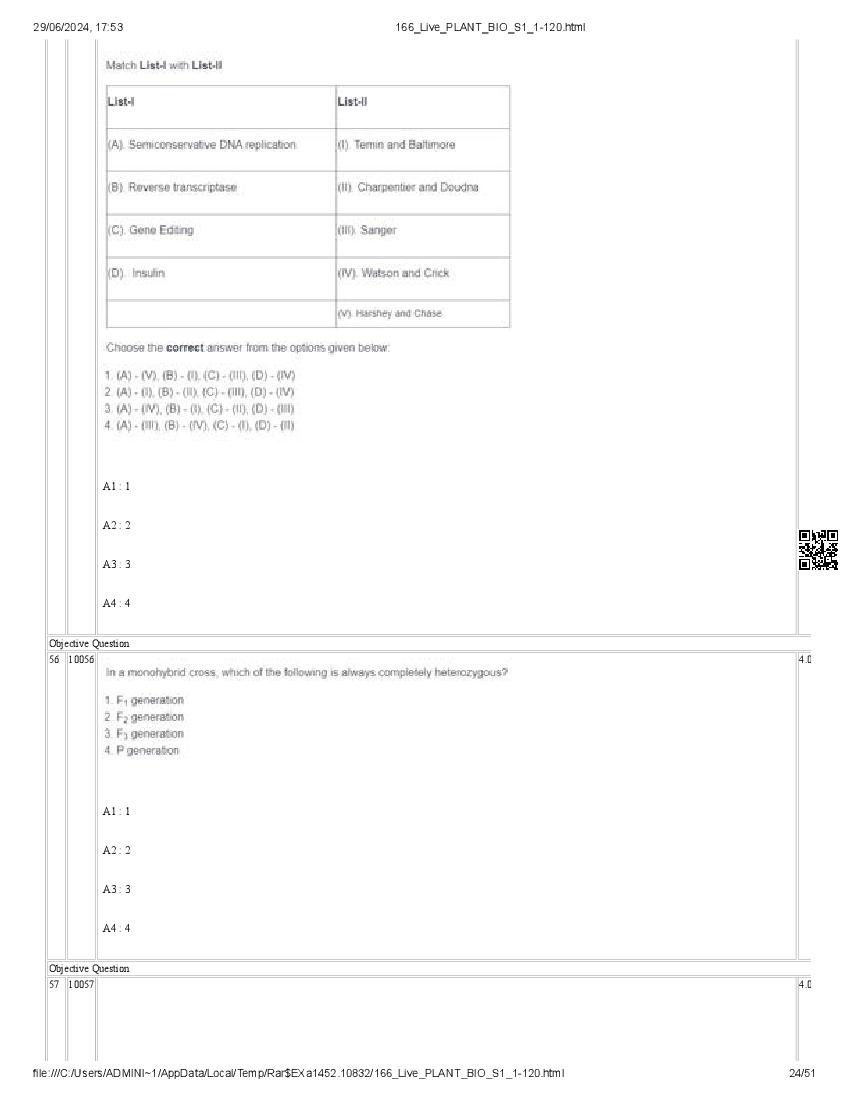 ICAR AIEEA PG 2024 Question Paper PDF (20 Subjects + Answer Key)
