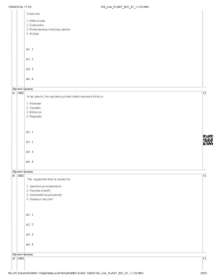ICAR AIEEA PG 2024 Question Paper PDF (20 Subjects + Answer Key)