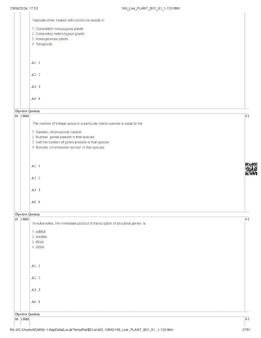 ICAR AIEEA PG 2024 Question Paper PDF (20 Subjects + Answer Key)