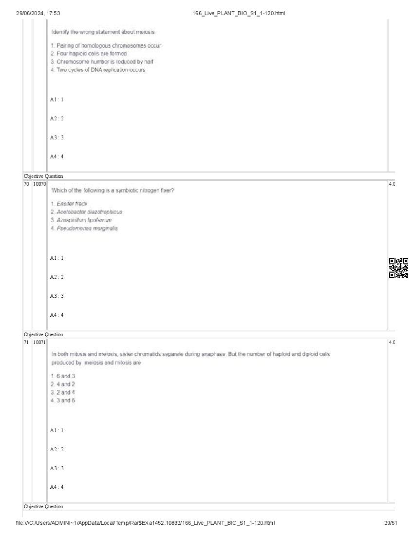 ICAR AIEEA PG 2024 Question Paper PDF (20 Subjects + Answer Key)