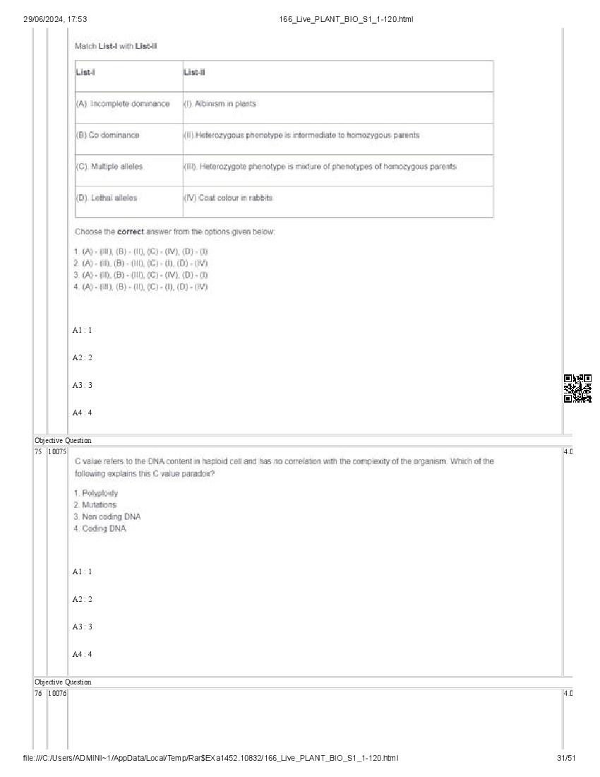ICAR AIEEA PG 2024 Question Paper PDF (20 Subjects + Answer Key)