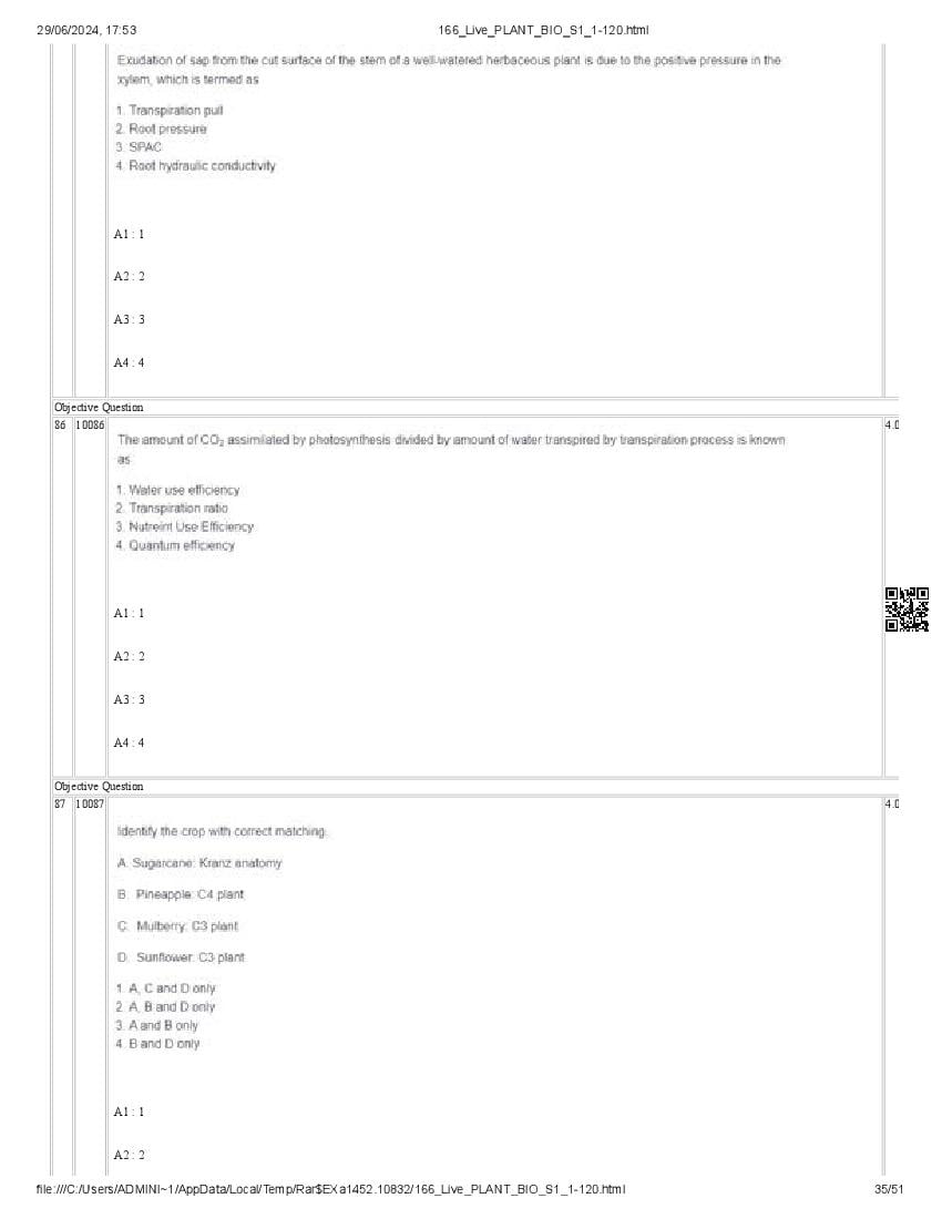 ICAR AIEEA PG 2024 Question Paper PDF (20 Subjects + Answer Key)