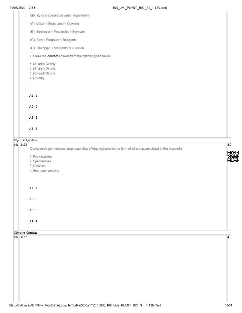 ICAR AIEEA PG 2024 Question Paper PDF (20 Subjects + Answer Key)