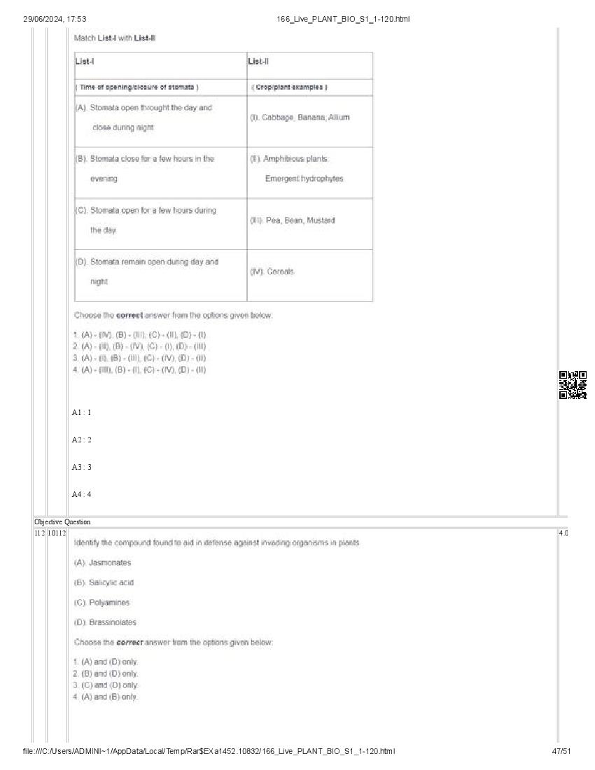 ICAR AIEEA PG 2024 Question Paper PDF (20 Subjects + Answer Key)