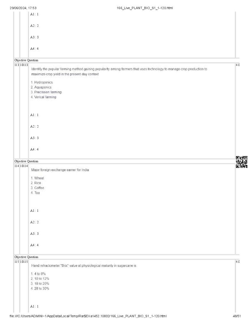 ICAR AIEEA PG 2024 Question Paper PDF (20 Subjects + Answer Key)
