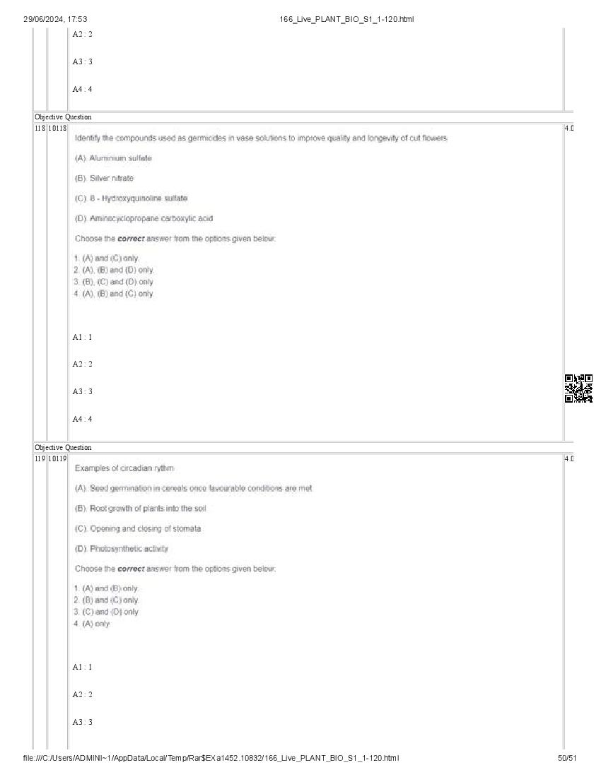 ICAR AIEEA PG 2024 Question Paper PDF (20 Subjects + Answer Key)