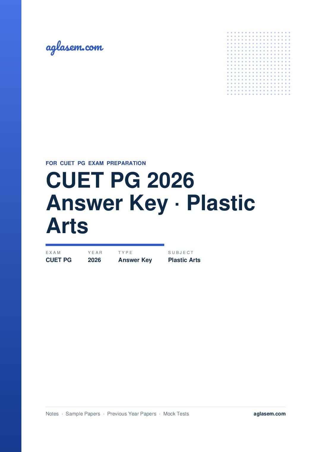 CUET PG 2026 Answer Key Plastic Arts - Page 1 of 2