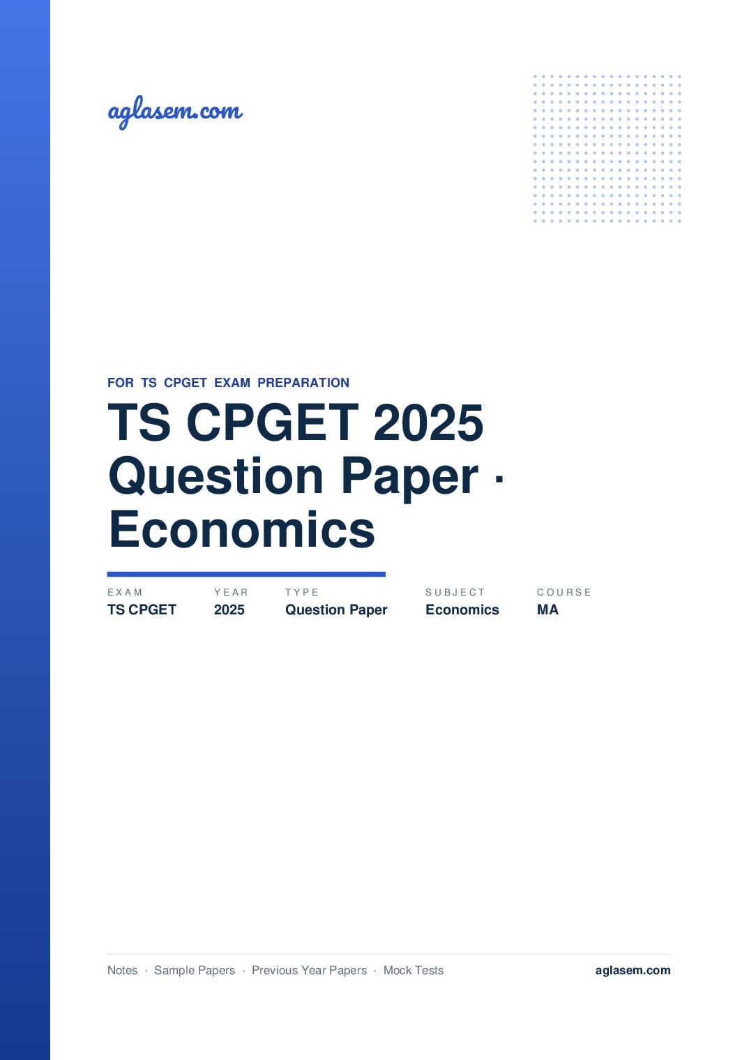 TS CPGET 2025 Question Paper MA Economics - Page 1 of 59