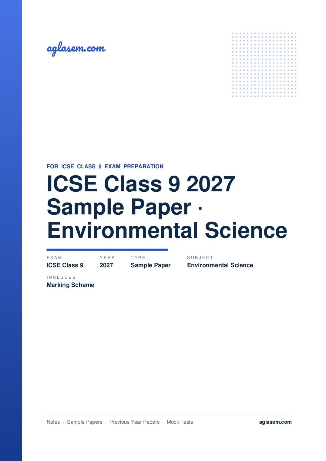 ICSE Class 9 Sample Paper 2027 Environmental Science - Page 1 of 20