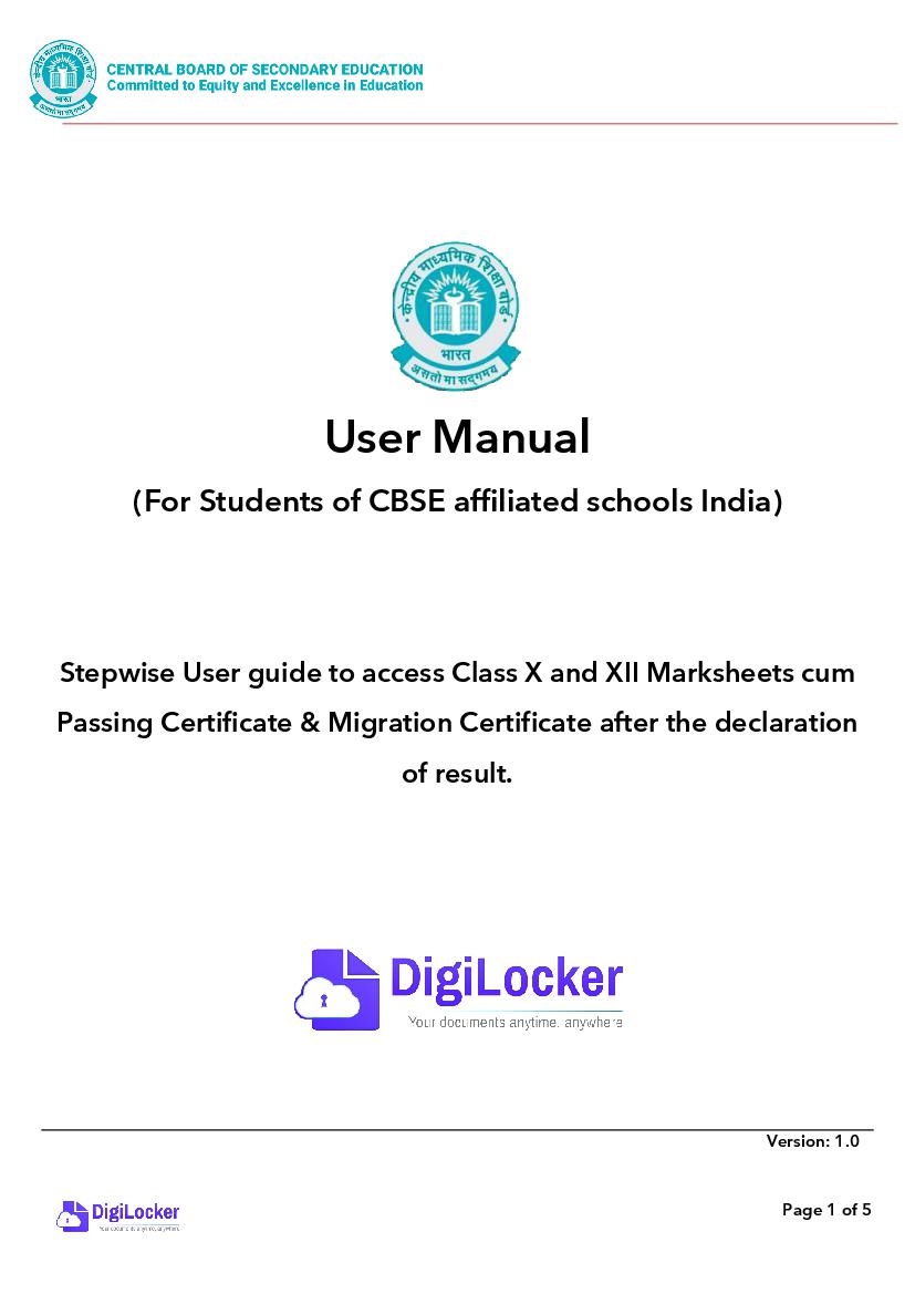 CBSE Step by Step Guide to Download Marksheet, Passing Certificate, Migration Certificate for Indian Students - Page 1