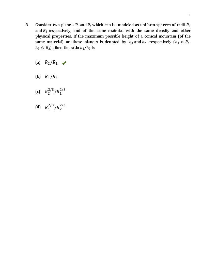 TIFR GS 2020 Question Paper PDF (6 Papers incl. Wildlife Biology)