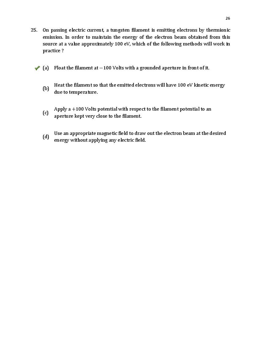 TIFR GS 2020 Question Paper PDF (6 Papers incl. Wildlife Biology)