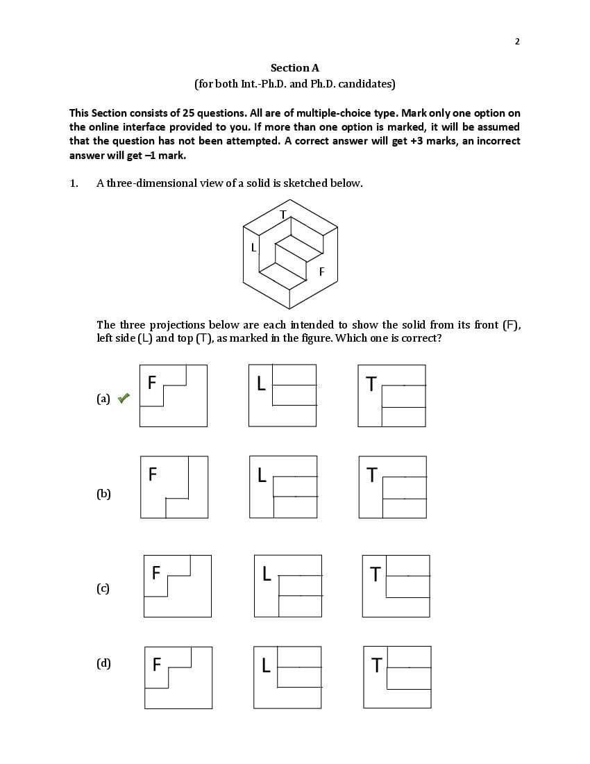 TIFR GS 2020 Question Paper PDF (6 Papers incl. Wildlife Biology)
