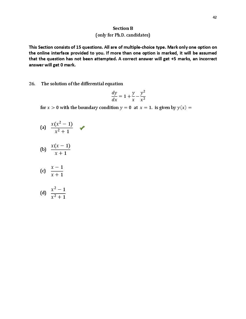 TIFR GS 2020 Question Paper PDF (6 Papers incl. Wildlife Biology)